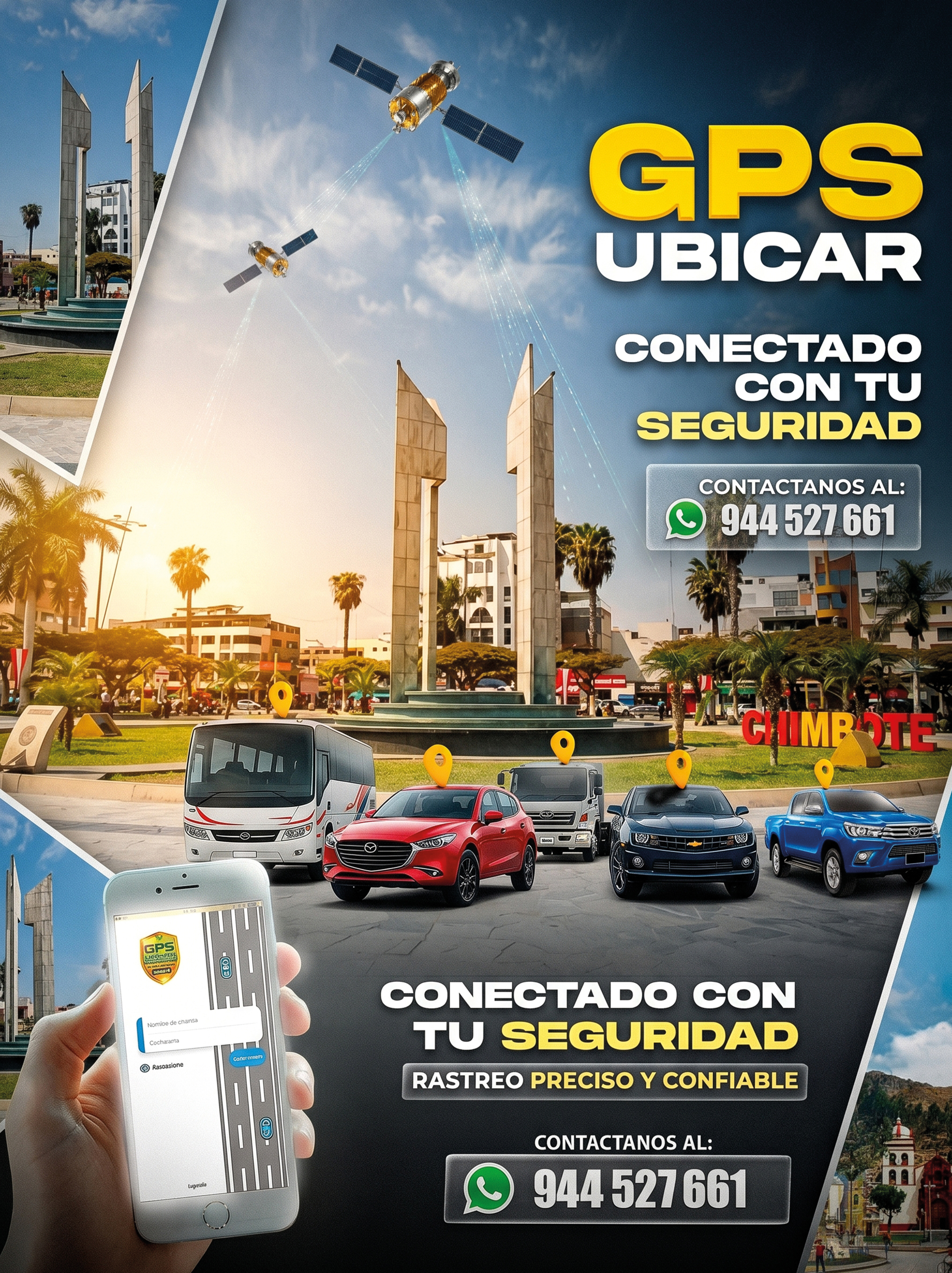 Empresa GPS Ubicar Chimbote - rastreo vehicular satelital monitoreo profesional 24/7 seguridad GPS 4G zona costera Ancash